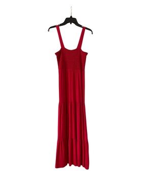 LOFT Red Smocked Tiered Maxi Sundress (New without tags)